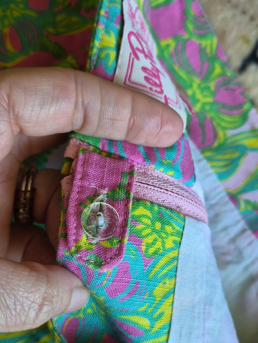 Lilly Pulitzer Originals Koala Print Skirt Size 12 Pink Green Lace Trim